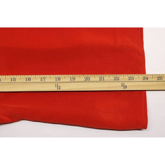 St. John Women's Short Sleeve Round Neck Silk Blouse Side Zip Orange Red Sz L - Picture 6 of 12